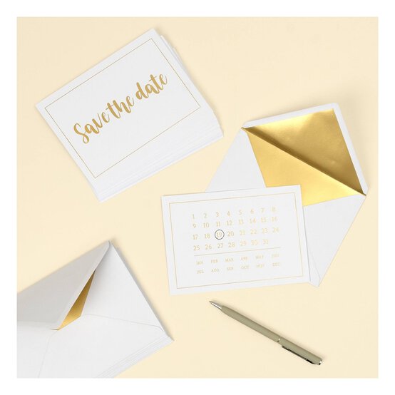 Create & Celebrate Gold Save the Date Cards 20 Pack image number 2