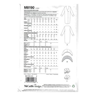 McCall's Women's Costume  Sewing Pattern M8190 (E5 14-22)