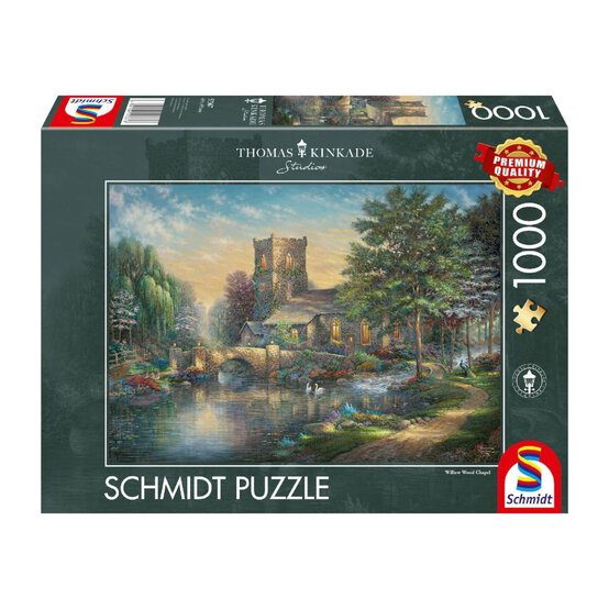 Schmidt Thomas Kinkade Willow Wood Chapel Jigsaw Puzzle 1000 Pieces image number 1