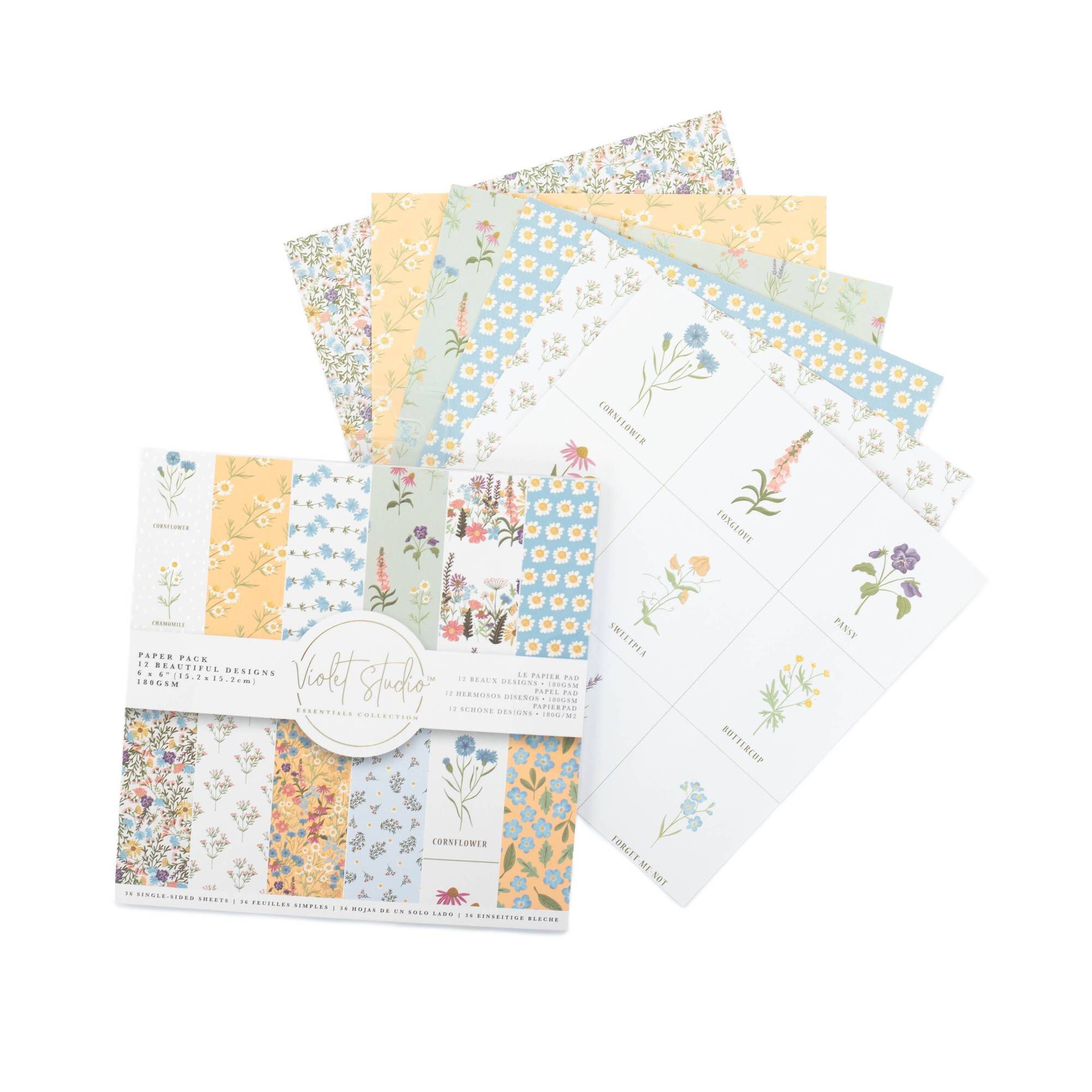 Violet Studio Amongst the Wildflowers Paper Pad 6 x 6 Inches 36 Sheets