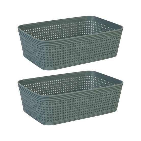 Assorted Small Basketweave Storage Baskets 2 Pack image number 4