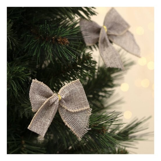 Faux Hessian Bows 6 Pack image number 1