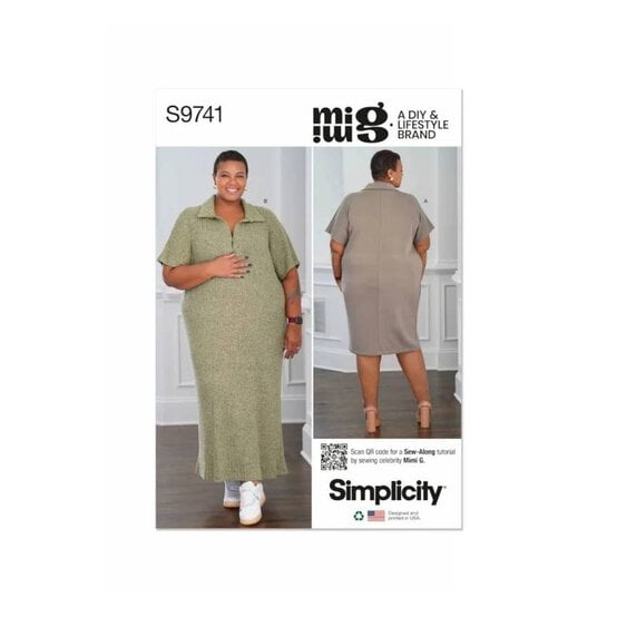 Simplicity Women's Dress Sewing Pattern S9741 (W3 30W-38W) image number 1
