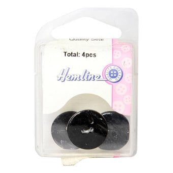 Hemline Black Shell Mother of Pearl Button 4 Pack image number 2
