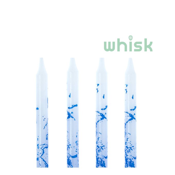 Whisk Blue Marbled Candles 24 Pack  image number 1