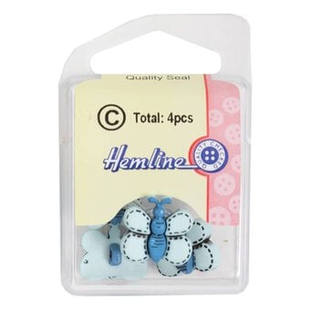 Hemline Silver Novelty Bee Button 4 Pack image number 2