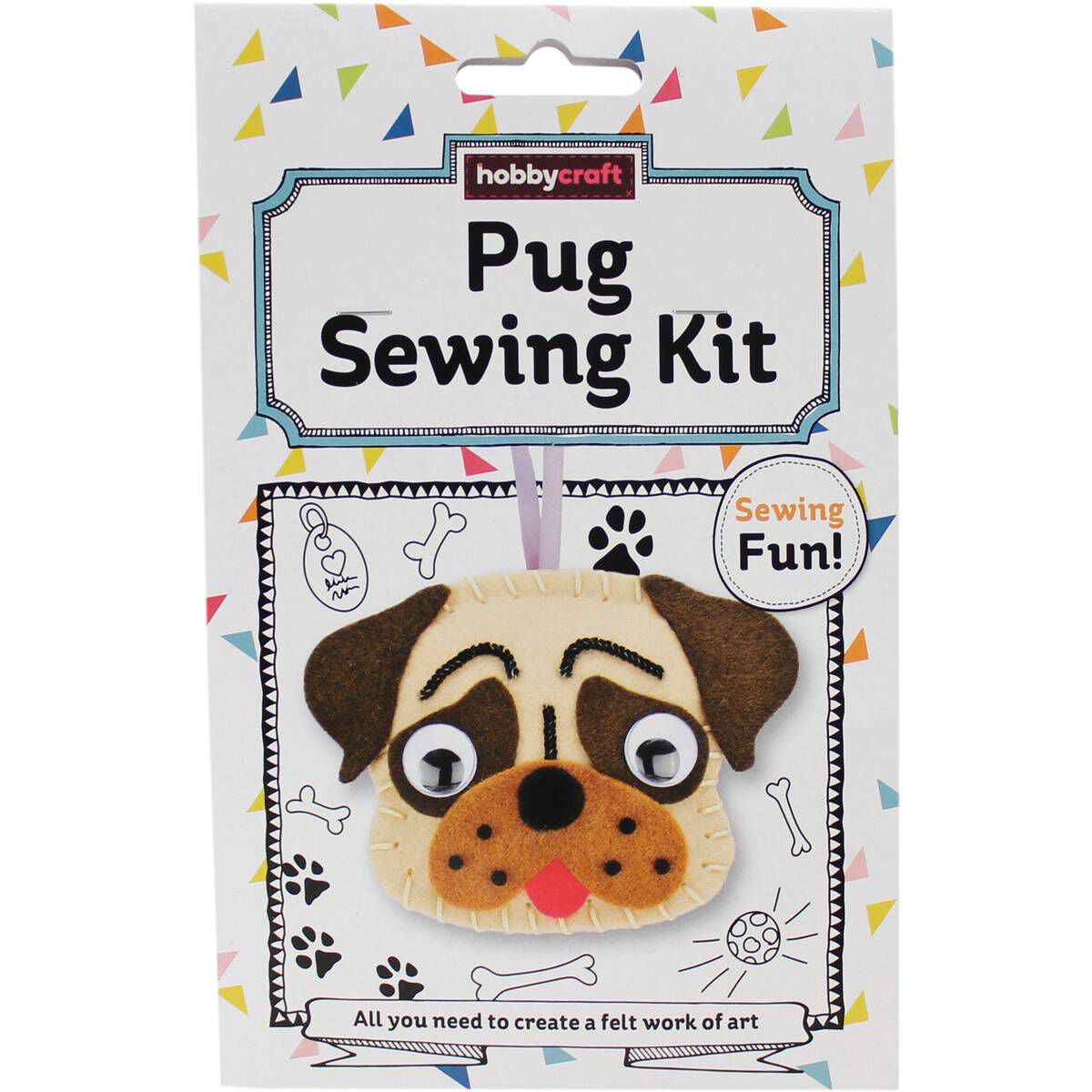 Pug Felt Sewing Kit Hobbycraft