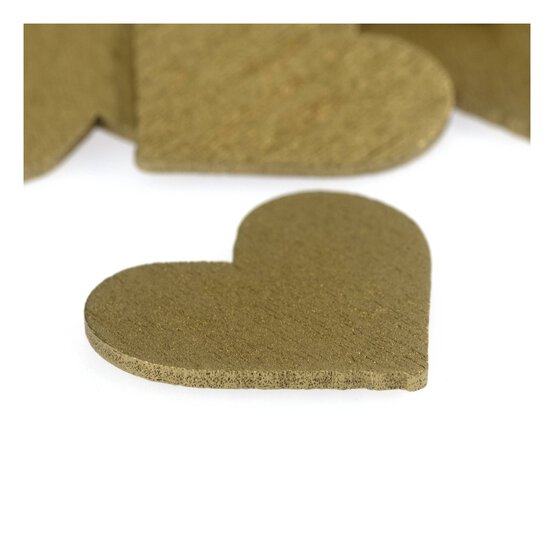 Gold Wooden Hearts 18 Pack  image number 3