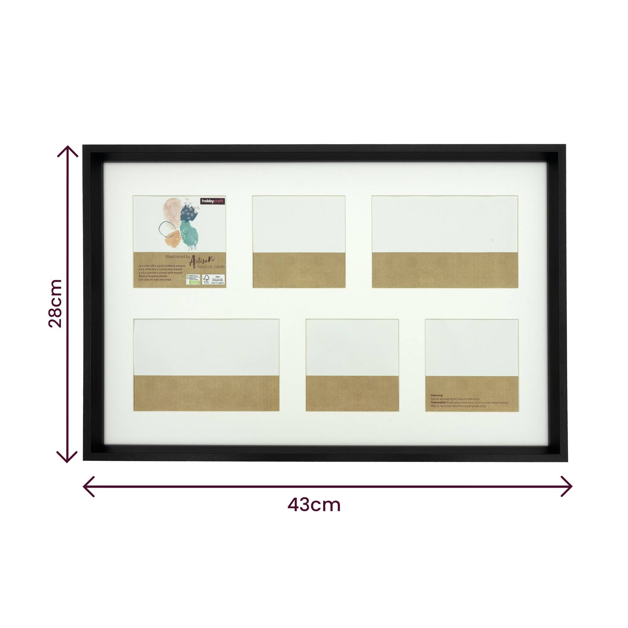 Black Multi-Aperture Frame 28cm x 43cm | Hobbycraft