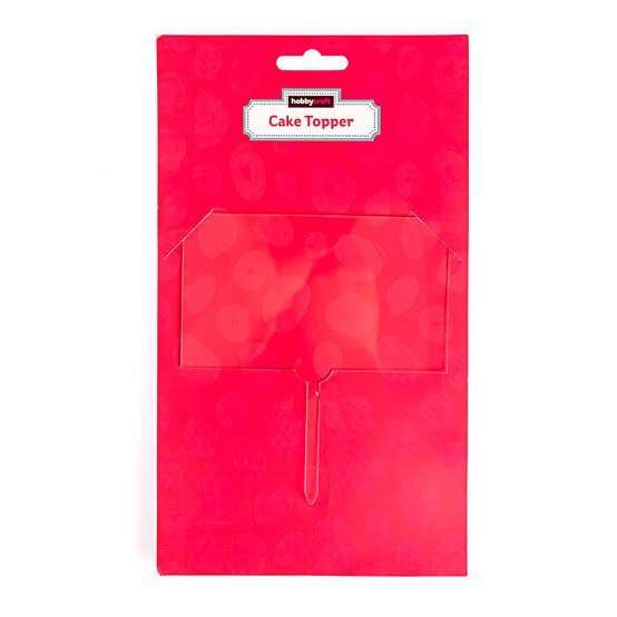 Clear Rectangle Acrylic Cake Topper 12cm x 19cm image number 2