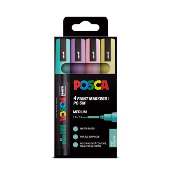 Uni-ball Posca Soft PC-5M Marker Pens 4 Pack