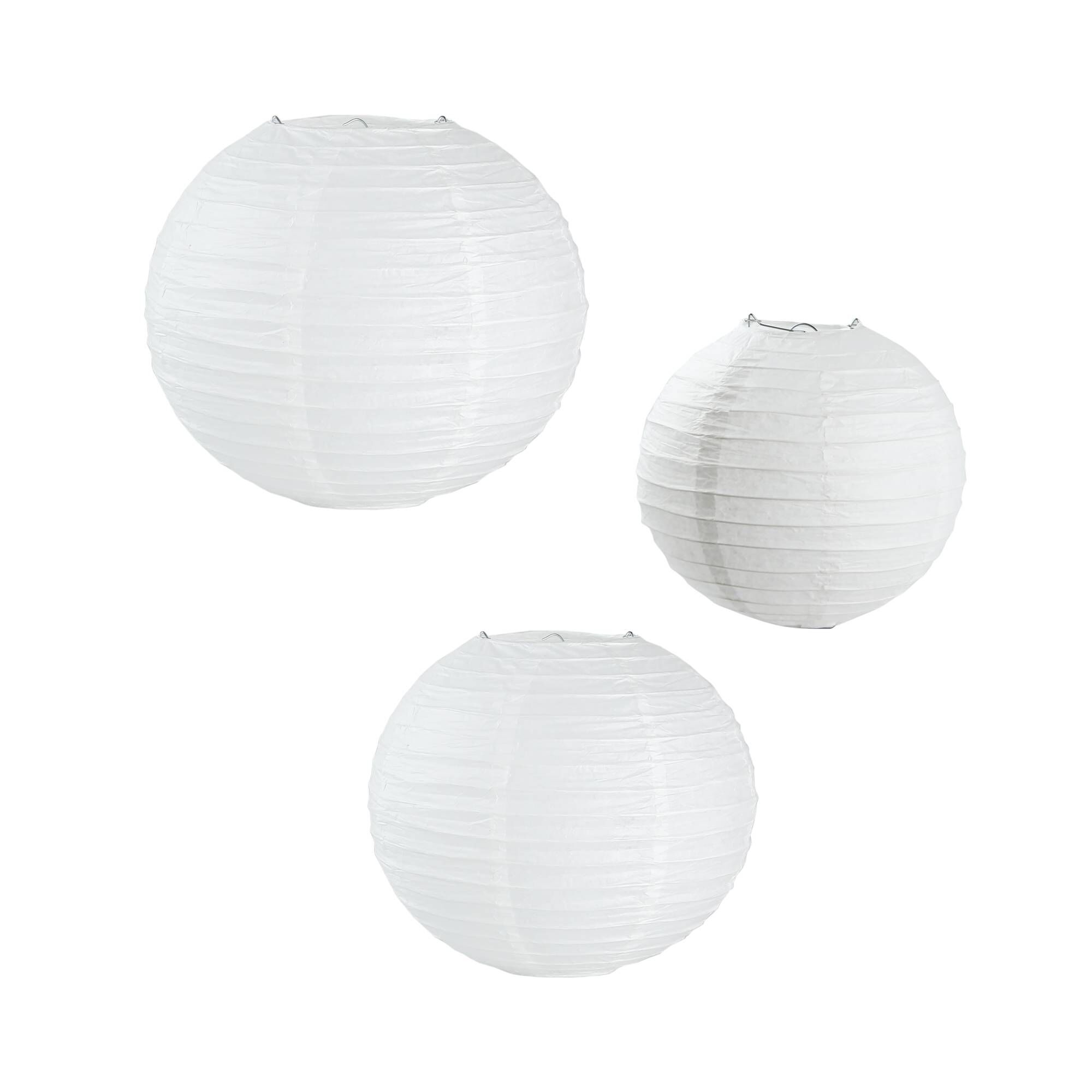 White Paper Lanterns 3 Pack Hobbycraft