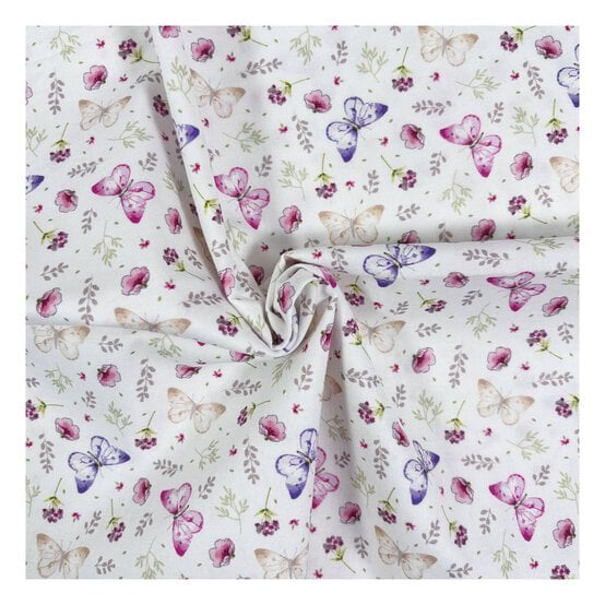 Gentle Meadow Butterfly Breeze Cotton Fabric by the Metre image number 1