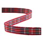 Red Tartan Ribbon 6mm x 5m image number 1