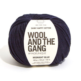 Wool and the Gang Midnight Blue Shiny Happy Cotton 100g