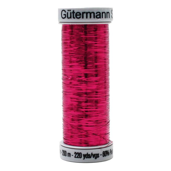 Gutermann Red Metallic Sliver Embroidery Thread 200m (8054) image number 1