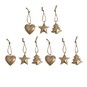 Gold Hanging Christmas Decorations 9 Pack image number 1