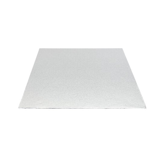 Silver Square Double Thick Card Cake Board 10 Inches image number 2