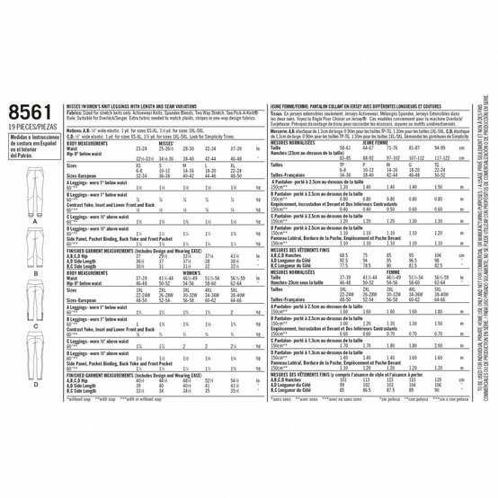 Simplicity Women&rsquo;s Leggings Sewing Pattern 8561 (1X-5X) image number 3
