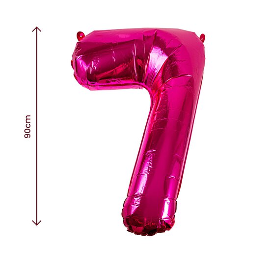 Extra Large Pink Foil Number 7 Balloon image number 2