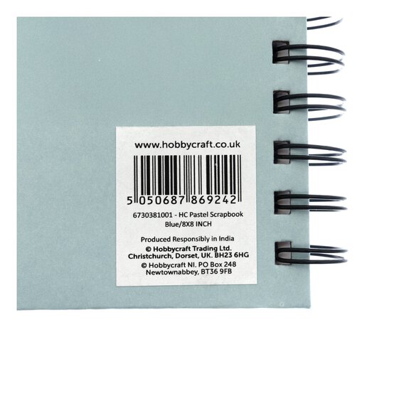 Spiral Bound Pastel Blue Scrapbook 8 x 8 Inches image number 6