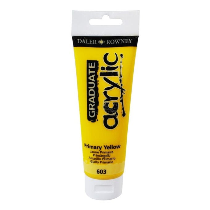 Daler-Rowney Graduate Primary Yellow Acrylic Paint 120ml image number 1