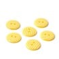 Hemline Yellow Novelty Stripey Button 6 Pack image number 1