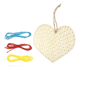 Striped Heart Wooden Threading Kit image number 3