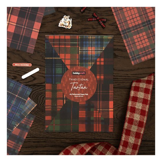 Christmas Tartan A4 Paper Pad 24 Sheets image number 2
