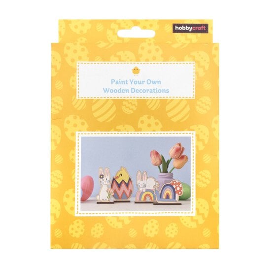 Paint Your Own Easter Wooden Decorations 4 Pack image number 5