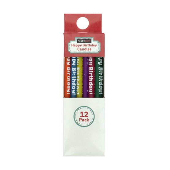 Rainbow Happy Birthday Candles 12 Pack  image number 3