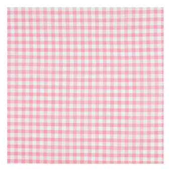 Pink 1/4 Gingham Fabric by the Metre