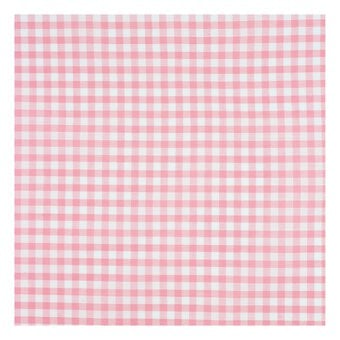 Pink 1/4 Gingham Fabric by the Metre