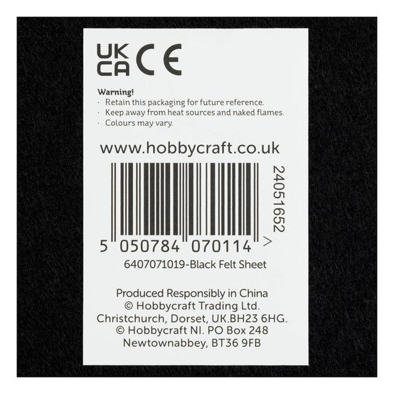 Black Polyester Felt Sheet A4 image number 6