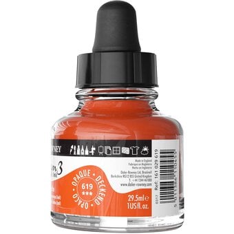 Daler-Rowney System3 Cadmium Orange Hue Acrylic Ink 29.5ml image number 3