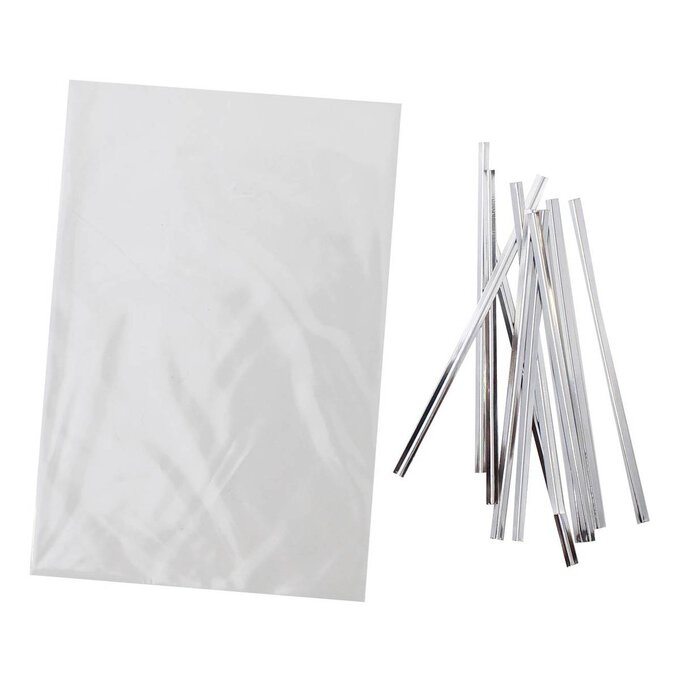 Clear Treat Bags with Ties 10 x 15cm 100 Pack Hobbycraft