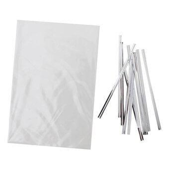 Clear Treat Bags with Ties 10 x 15cm 100 Pack