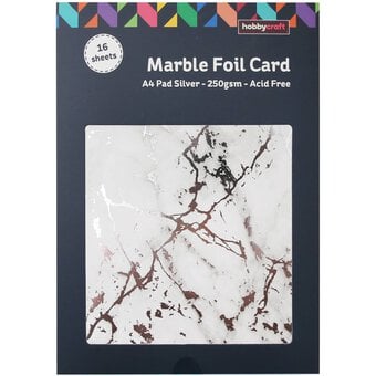 Silver Marble Foil Card A4 16 Sheets image number 3