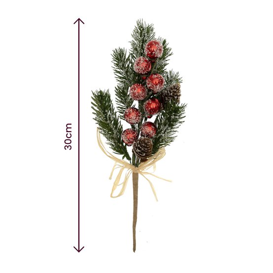 Wreath Pick with Leaves 30cm  image number 3