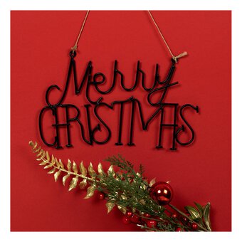 Black Metal Merry Christmas Sign 29cm 