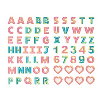 Pastel Chipboard Alphabet Stickers 