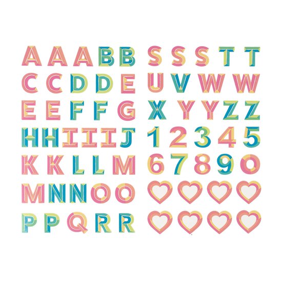 Pastel Chipboard Alphabet Stickers  image number 1