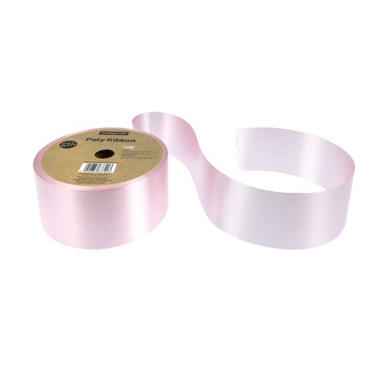 Baby Pink Poly Ribbon 5cm x 91m  image number 1