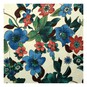 Blue Hibiscus Print Linen Look Fabric by the Metre image number 2