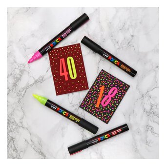Uni-ball Posca Fluorescent PC-5M Marker Pens 4 Pack