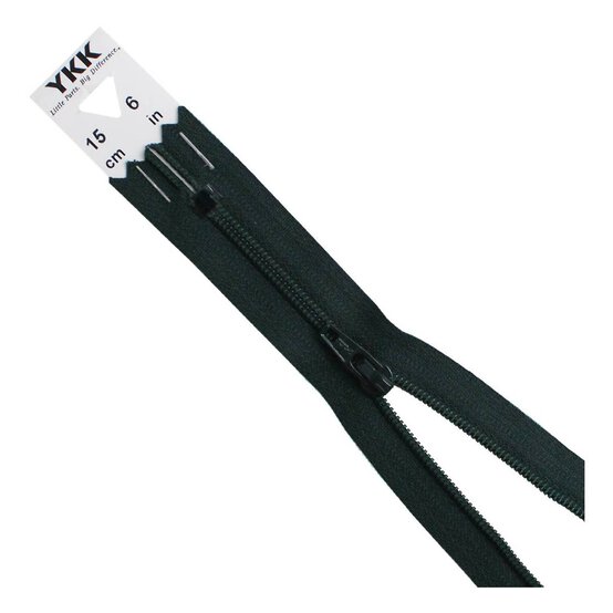 YKK Bottle Green Dress and Skirt Zip 15cm image number 1