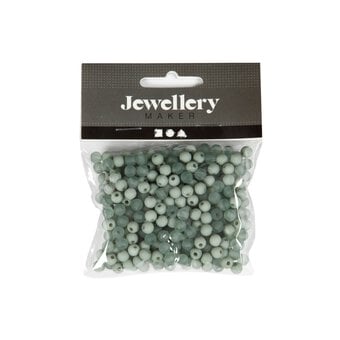 Light Green Round Plastic Beads 6mm 40g