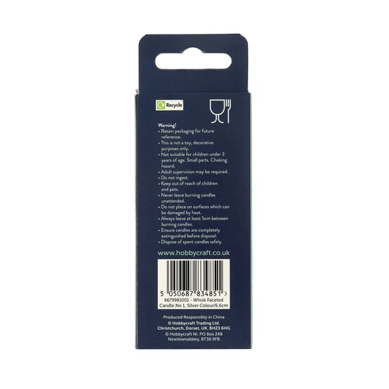 Whisk Silver Faceted Number 1 Candle image number 6