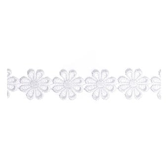 White Daisy Guipure Lace Trim by the Metre