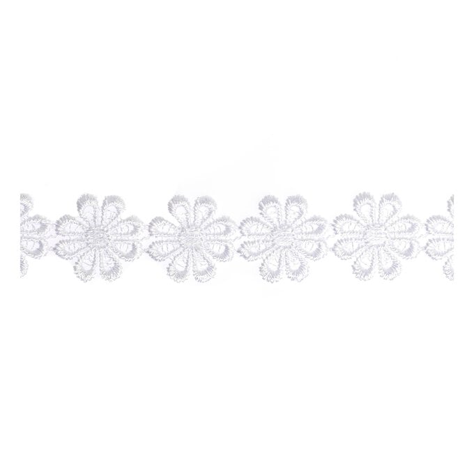 White Daisy Guipure Lace Trim by the Metre image number 1